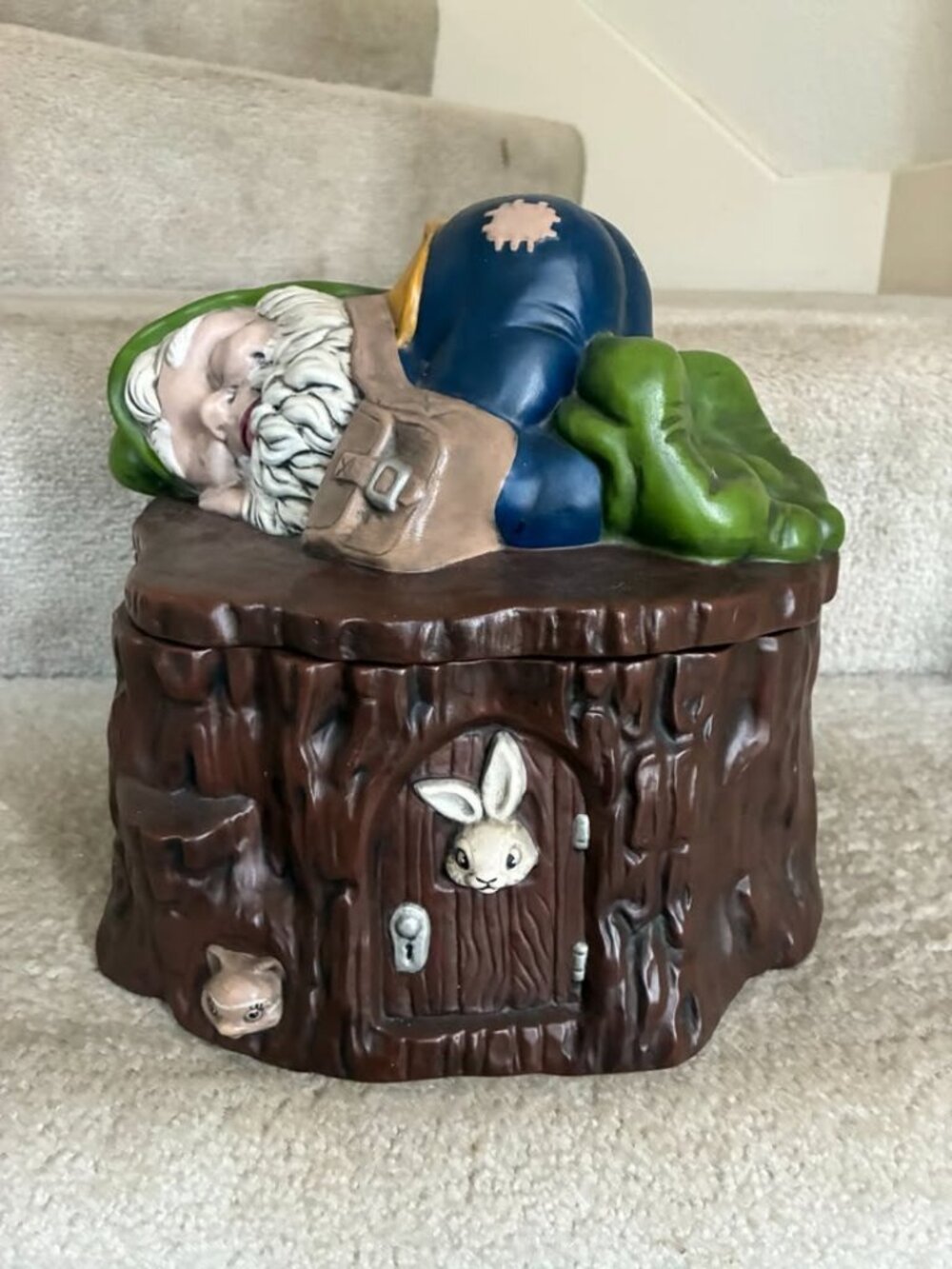 Garden Gnome Stump Decoration